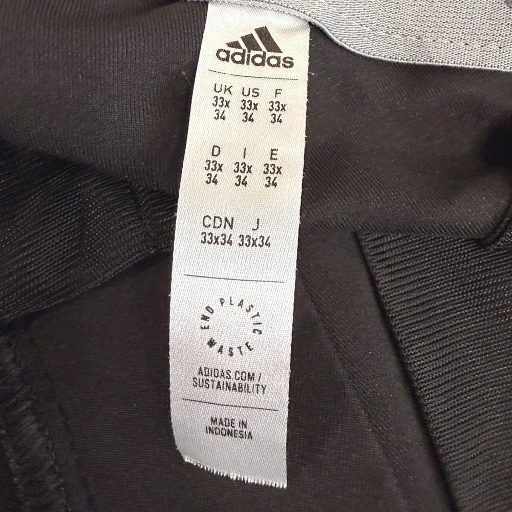 Adidas Golf Pants Mens 33x34 Pre-Owned Black Flat Front Performance Trousers